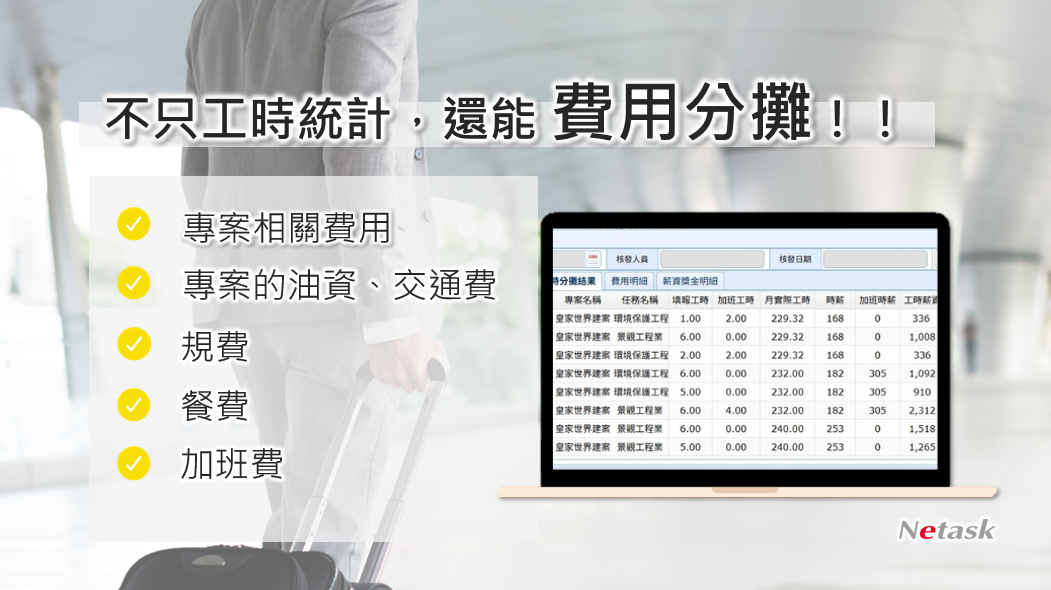 不只工時統計，還能費用分攤的工時管理系統