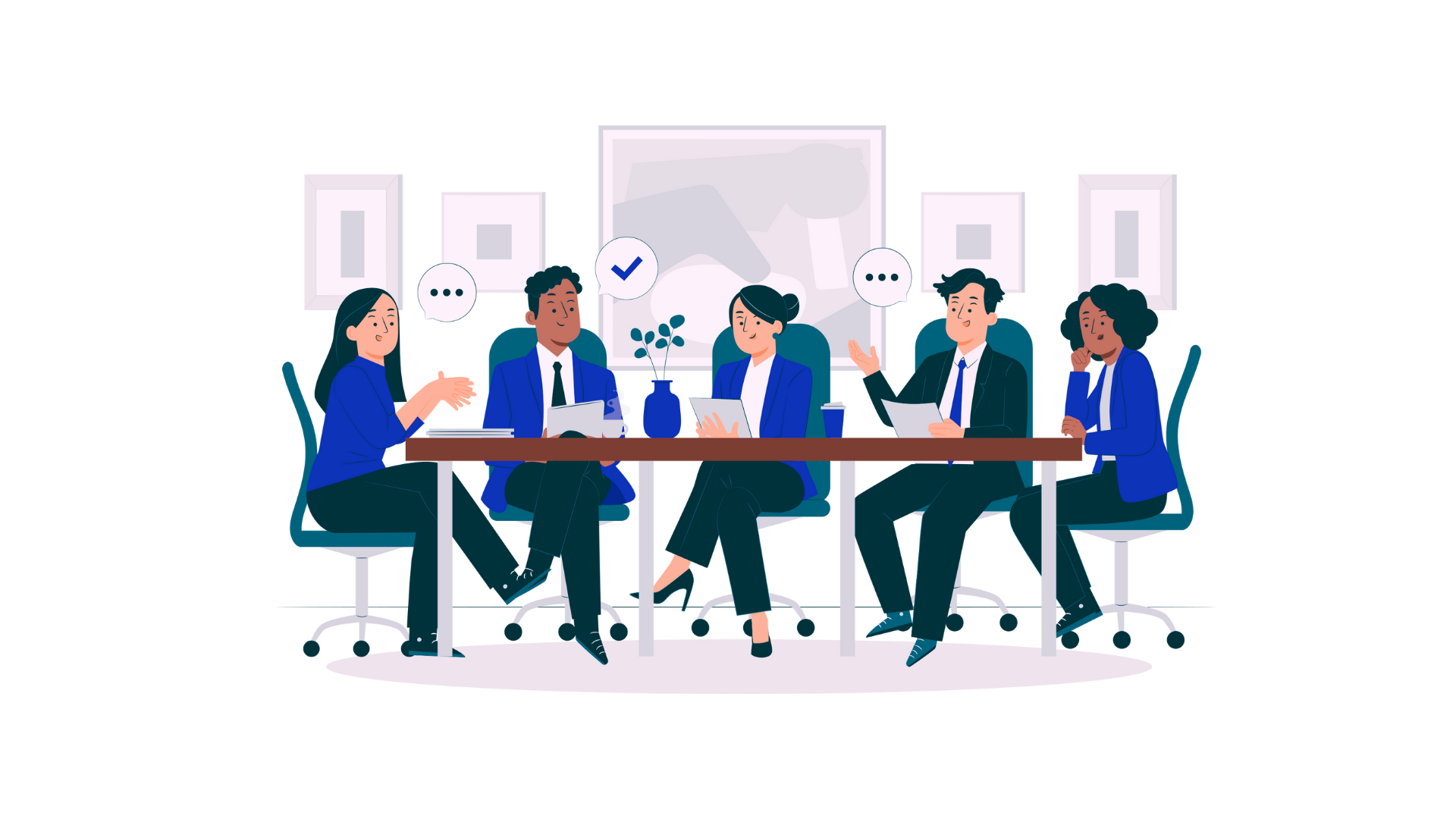 辦公室團體討論畫面